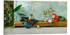 Tableau en aluminium Les enfants du peintre dans le salon japonais - Mariano Fortuny y Marsal