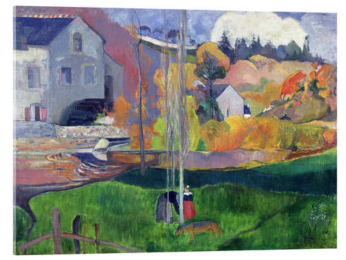 Tableau en verre acrylique Paysage de Bretagne, Le moulin David