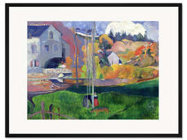 Gerahmter Kunstdruck Bretagne-Landschaft: die David-Mühle