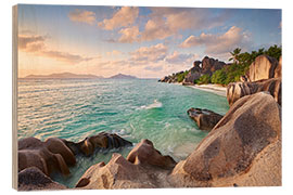 Holzbild Willkommen auf La Digue