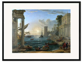Kehystetty taidepainatus Seaport with the Embarkation of the Queen of Sheba