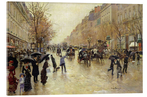 Acrylic print Boulevard Poissonniere in the Rain