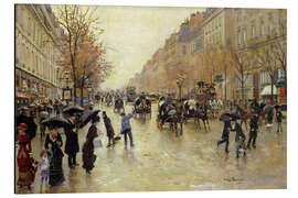 Magnettafel Boulevard Poissonniere im Regen