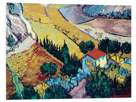 Foam board print Landscape with House and Ploughman