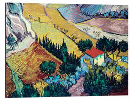 Magnettafel Landschaft mit Haus und Pflüger 