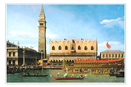 Wandbild  Der Bucintoro im Molo am Himmelfahrtstag - Antonio Canaletto