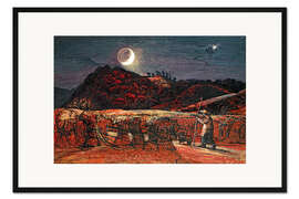 Gerahmter Kunstdruck Kornfeld bei Mondschein