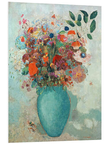 Foam board print Flowers in a Turquoise Vase