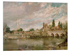 Foam board print Harnham Bridge and Salisbury Cathedral