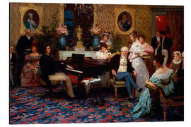 Tableau en aluminium Chopin jouant du piano dans le salon du Prince Radziwill