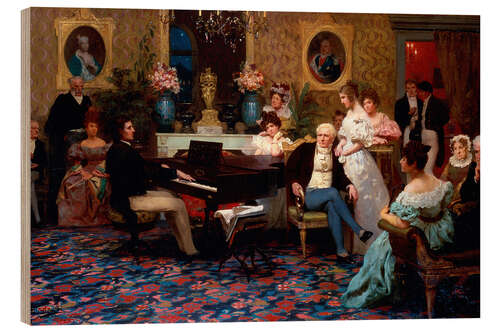 Holzbild Chopin spielt im Salon des Prinzen Radziwill 