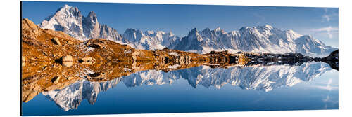 Tableau en aluminium Lac de Chésery et massif du Mont Blanc, Alpes