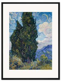 Gerahmter Kunstdruck Zypressen 