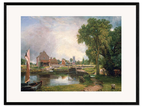 Gerahmter Kunstdruck Dedham Lock und Mill