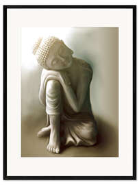 Gerahmter Kunstdruck Ruhender Buddha