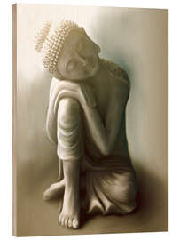 Holzbild  Ruhender Buddha - Christine Ganz