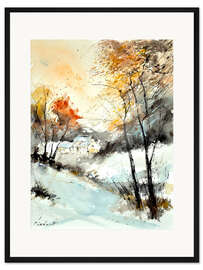 Gerahmter Kunstdruck Winterlandschaft