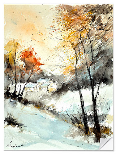 Selvklebende plakat Winter landscape