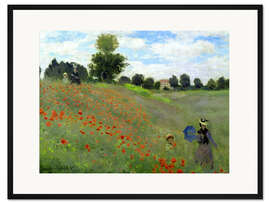 Framed art print Poppy field at Argenteuil (detail) - Claude Monet