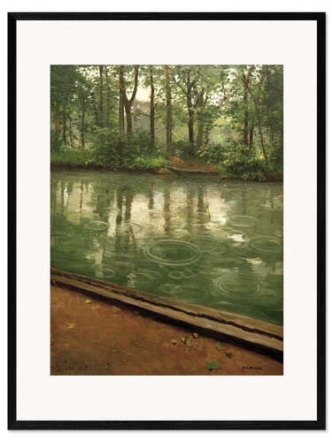 Impression artistique encadrée L'Yerres, pluie