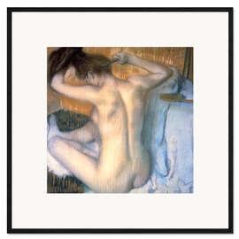 Impresión de arte enmarcada Woman combing her Hair