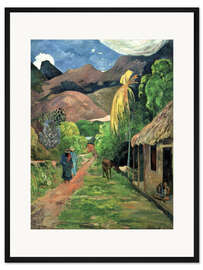 Gerahmter Kunstdruck Straße ins Gebirge