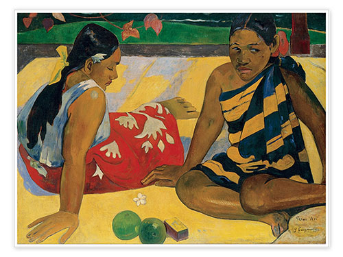 Poster Zwei Frauen auf Tahiti