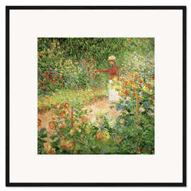 Gerahmter Kunstdruck Monets Garten in Giverny