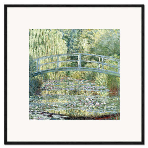 Ingelijste kunstdruk De waterlelievijver, harmonie in groen