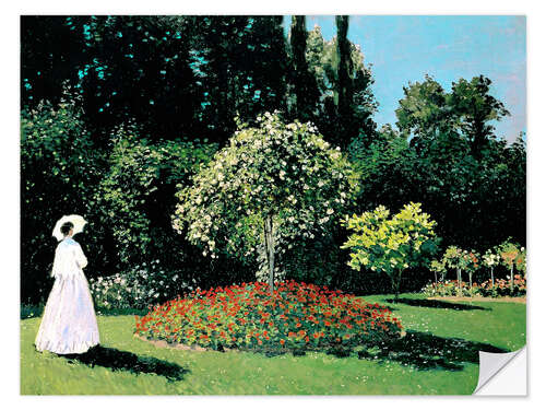Wandsticker Dame im Garten