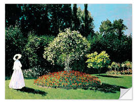 Wandsticker Dame im Garten