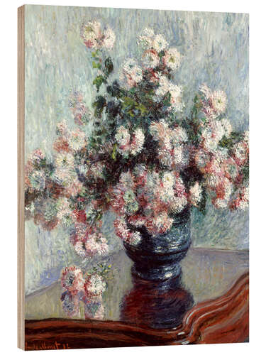 Holzbild Chrysanthemen II