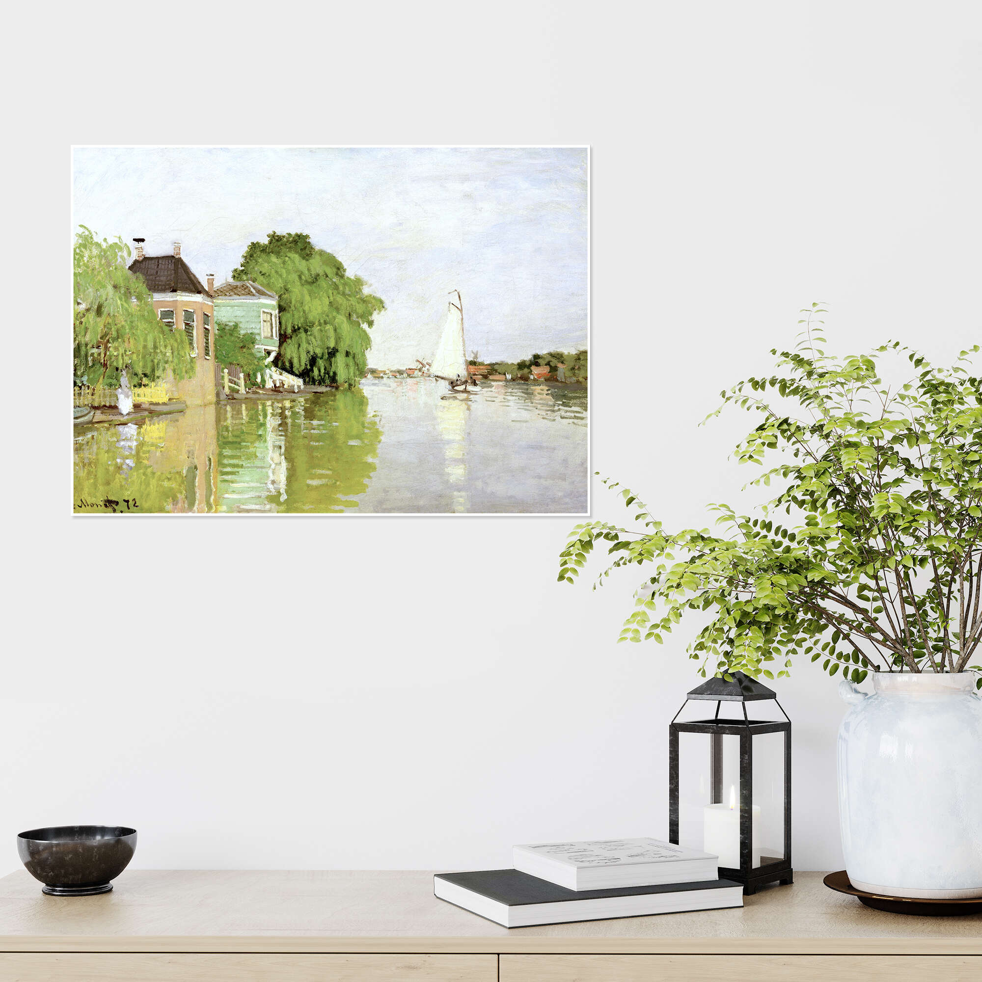 Landscape near Zaandam print by Claude Monet | Posterlounge