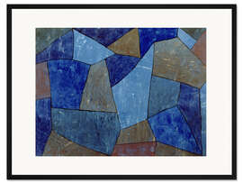 Gerahmter Kunstdruck Felsen in der Nacht