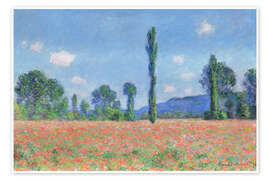 Tableau  Champ de coquelicots à Giverny - Claude Monet