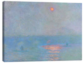 Tableau sur toile Pont de Waterloo, soleil à travers le brouillard - Claude Monet