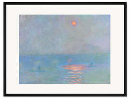 Gerahmter Kunstdruck Waterloo-Brücke, Sonne im Nebel - Claude Monet