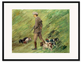 Gerahmter Kunstdruck Jäger in den Dünen