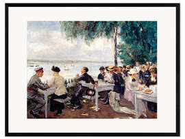 Impression artistique encadrée Café-jardin sur le Havel
