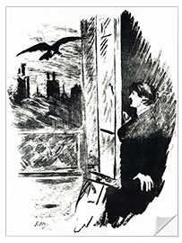 Naklejka na ścianę E.A.Poe, The Raven