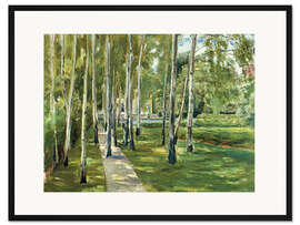 Gerahmter Kunstdruck Birkenallee nach Westen