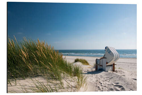 Aluminium print Beach with dunes and beach grass