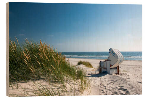 Wood print Beach with dunes and beach grass