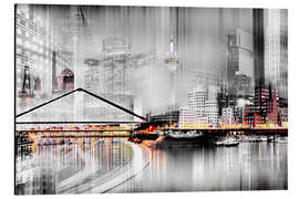 Magnettafel Düsseldorfer Skyline, abstrakt