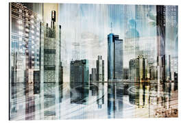 Magnettafel Frankfurter Skyline (Collage), abstrakt