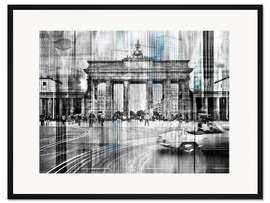 Gerahmter Kunstdruck Berlin Stadtansicht Collage skyline Brandenburger Tor