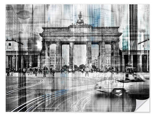 Selvklebende plakat Berlin Cityscape Brandenburger Tor