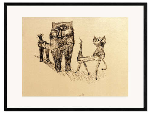 Inramat konsttryck Animal Friendship