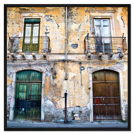 Gerahmter Kunstdruck Fassade - Giardini Naxos - Sizilien