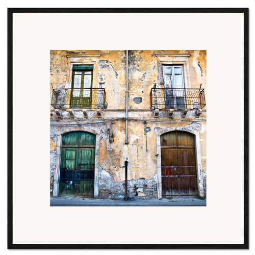 Impressão artística com moldura Facade - Giardini Naxos - Sicily
